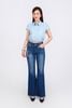 FAS33779 - Áo sơ mi công sở vải thô mỏng dáng croptop cổ đức eo rút thun tạo kiểu cài khuy trước - PANTIO