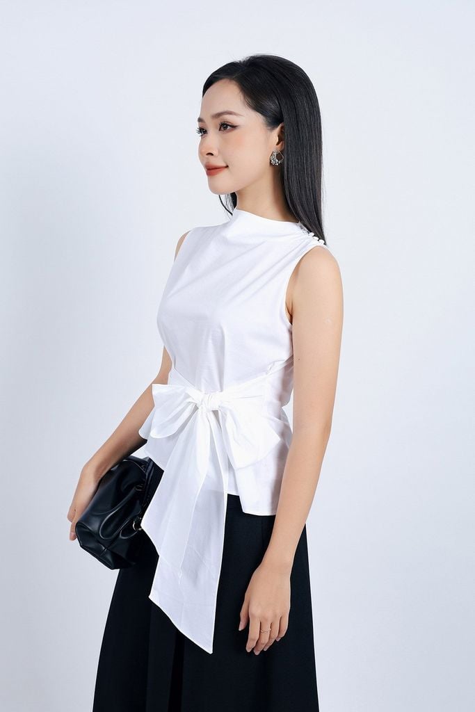 FQL7506 - Quần lửng công sở vải thô dáng xoè ống quần xếp ly bong tạo kiểu khoá thân trước - PANTIO