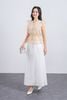 FAS33842 - Áo sơ mi công sở vải tơ dáng peplum cổ xẻ V tay cánh tiên thân áo phối chun co giãn - PANTIO