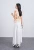 FAS33842 - Áo sơ mi công sở vải tơ dáng peplum cổ xẻ V tay cánh tiên thân áo phối chun co giãn - PANTIO