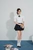 FAS33862 - Áo sơ mi vải thô mỏng dáng croptop, tay cộc bồng, nẹp cài khuy, nơ cổ cài rời, cổ sam - JAN