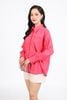 FAS33879 - Áo sơ mi công sở vải thô kate dáng suông cổ đức có túi ngực đính hoa 3D thời trang - PANTIO