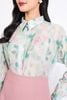 FAS33976 - Áo sơ mi công sở vải chiffon hoa dáng suông cổ đức tay dài cài khuy thân trước - PANTIO