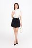 FJN1703 - Chân váy ngắn vải thô dày dáng A có lót thân váy đính khuy phối vạt lệch tạo kiểu - PANTIO