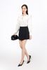BQN73169 - Quần short vải thô dày dáng A thân phối vạt giả váy thời trang khoá thân sau - PANTIO