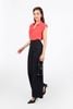 FAS34000 - Áo sơ mi công sở vải chiffon xốp dáng suông cổ xẻ V tay chờm có đệm vai - PANTIO