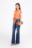 FAS34016 - Áo sơ mi công sở vải thô mỏng dáng croptop cổ đức tay chờm gấu phối vạt thắt eo tạo kiểu - PANTIO