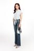 FAS34016 - Áo sơ mi công sở vải thô mỏng dáng croptop cổ đức tay chờm gấu phối vạt thắt eo tạo kiểu - PANTIO