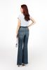 FAS34016 - Áo sơ mi công sở vải thô mỏng dáng croptop cổ đức tay chờm gấu phối vạt thắt eo tạo kiểu - PANTIO