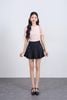 FJN5711 - Chân váy ngắn vải thô đũi dáng xoè thân váy có túi tạo kiểu khoá thân sau - JAN.
