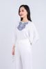 FAS53608 - Áo sơ mi công sở vải Linen dáng suông cổ tròn tay lửng gấu tay bo chun thân áo thêu hoạ tiết trang trí - PANTIO