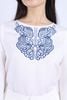 FAS53608 - Áo sơ mi công sở vải Linen dáng suông cổ tròn tay lửng gấu tay bo chun thân áo thêu hoạ tiết trang trí - PANTIO