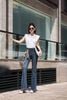 FQB174 - Quần Jean cao cấp vải Denim dáng loe ống vẩy kèm dây vải tạo kiểu - PANTIO