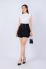 FQN3350 - Quần short dạo phố vải tuytsi dáng A ống rộng vạt chồng giả váy thân phối nắp túi đính cúc trang trí khóa thân sau - PANTIO