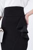 FJD71090 - Chân váy công sở vải cotton dáng ôm phối bèo tạo kiểu xẻ đùi khóa thân sau - PANTIO