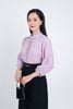 FAS53647 - Áo sơ mi công sở vải tơ dáng suông cổ nhún thắt nơ phía sau tạo kiểu tay lửng bo chun - PANTIO