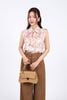 FQD51130 - Quần dài công sở vải thô dày dáng suông ống rộng cạp phối kim loại trang trí - PANTIO