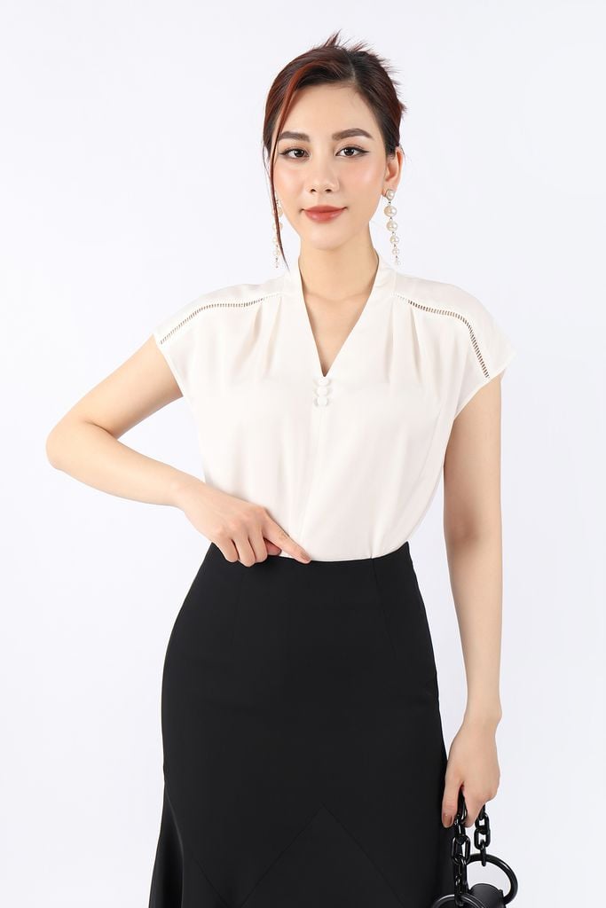 FJD51068 - Chân váy công sở vải tuytsi dáng bút chì Xoè đuôi cá cạp liền khóa thân sau - PANTIO