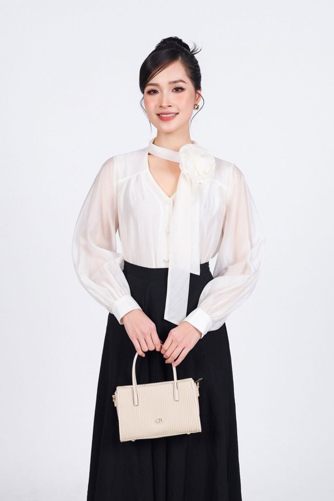 FJD91241 - Chân váy dài công sở vải thô mỏng dáng suông thân váy phối vạt bất đối xứng thời trang - PANTIO