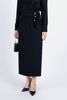 FJD51206 - Chân váy công sở vải tuytsi dáng suông dài thân váy phối vạt nhún đính khuy kim loại trang trí - PANTIO