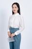 FQD51112 - Quần công sở vải thô đũi dáng Baggy cạp cao đính khuy trang trí thân quần phối ly bong tạo kiểu - PANTIO