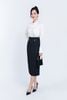 FJD51188 - Chân váy công sở vải thô dáng bút chì thân đính khuy kim loại trang trí khoá thân sau - PANTIO