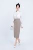 FJD51188 - Chân váy công sở vải thô dáng bút chì thân đính khuy kim loại trang trí khoá thân sau - PANTIO