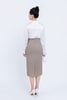 FJD51188 - Chân váy công sở vải thô dáng bút chì thân đính khuy kim loại trang trí khoá thân sau - PANTIO
