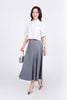 FJD51186 - Chân váy công sở vải thô dáng suông thân váy xếp ly bung tạo xoè đính nắp túi ốp trang trí khoá thân trước - PANTIO