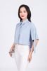 FAS93880 - Áo sơ mi công sở vải tuyp xy dáng lửng cổ đức tay lỡ vai áo phối dây tạo kiểu cài khuy trước - PANTIO
