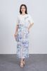 FAT1445 - Áo thun cao cấp vải cotton dáng suông cổ tròn tay lửng thân áo đính hoa 3D tạo kiểu - PANTIO