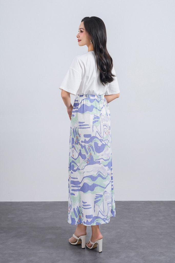 FAT1445 - Áo thun cao cấp vải cotton dáng suông cổ tròn tay lửng thân áo đính hoa 3D tạo kiểu - PANTIO
