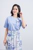FAT1445 - Áo thun cao cấp vải cotton dáng suông cổ tròn tay lửng thân áo đính hoa 3D tạo kiểu - PANTIO