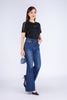 FAT3355 - Áo thun dạo phố vải cotton dáng suông cổ tròn tay phối ren tạo kiểu thân đính tag chữ kim loại trang trí - PANTIO