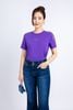 FAT3355 - Áo thun dạo phố vải cotton dáng suông cổ tròn tay phối ren tạo kiểu thân đính tag chữ kim loại trang trí - PANTIO