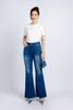 FAT3355 - Áo thun dạo phố vải cotton dáng suông cổ tròn tay phối ren tạo kiểu thân đính tag chữ kim loại trang trí - PANTIO