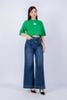 FAT3357 - Áo thun dạo phố vải cotton dáng croptop suông rộng cổ tròn tay lỡ thân ngực phối hình in trang trí - PANTIO