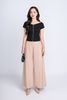 FAT3366 - Áo thun dạo phố vải cotton dáng ôm cổ V vai chờm phối khoá kim loại tạo kiểu - PANTIO
