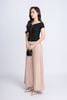FAT3366 - Áo thun dạo phố vải cotton dáng ôm cổ V vai chờm phối khoá kim loại tạo kiểu - PANTIO