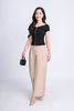 FAT3366 - Áo thun dạo phố vải cotton dáng ôm cổ V vai chờm phối khoá kim loại tạo kiểu - PANTIO