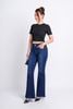 FQB168 - Quần jean cao cấp vải denim dáng loe ống vẩy gấu rút tua rua tạo kiểu - PANTIO