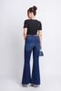 FQB168 - Quần jean cao cấp vải denim dáng loe ống vẩy gấu rút tua rua tạo kiểu - PANTIO