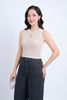 FAT3376 - Áo len cao cấp dáng ôm cổ tròn không tay cổ áo đính khuy trang trí - PANTIO