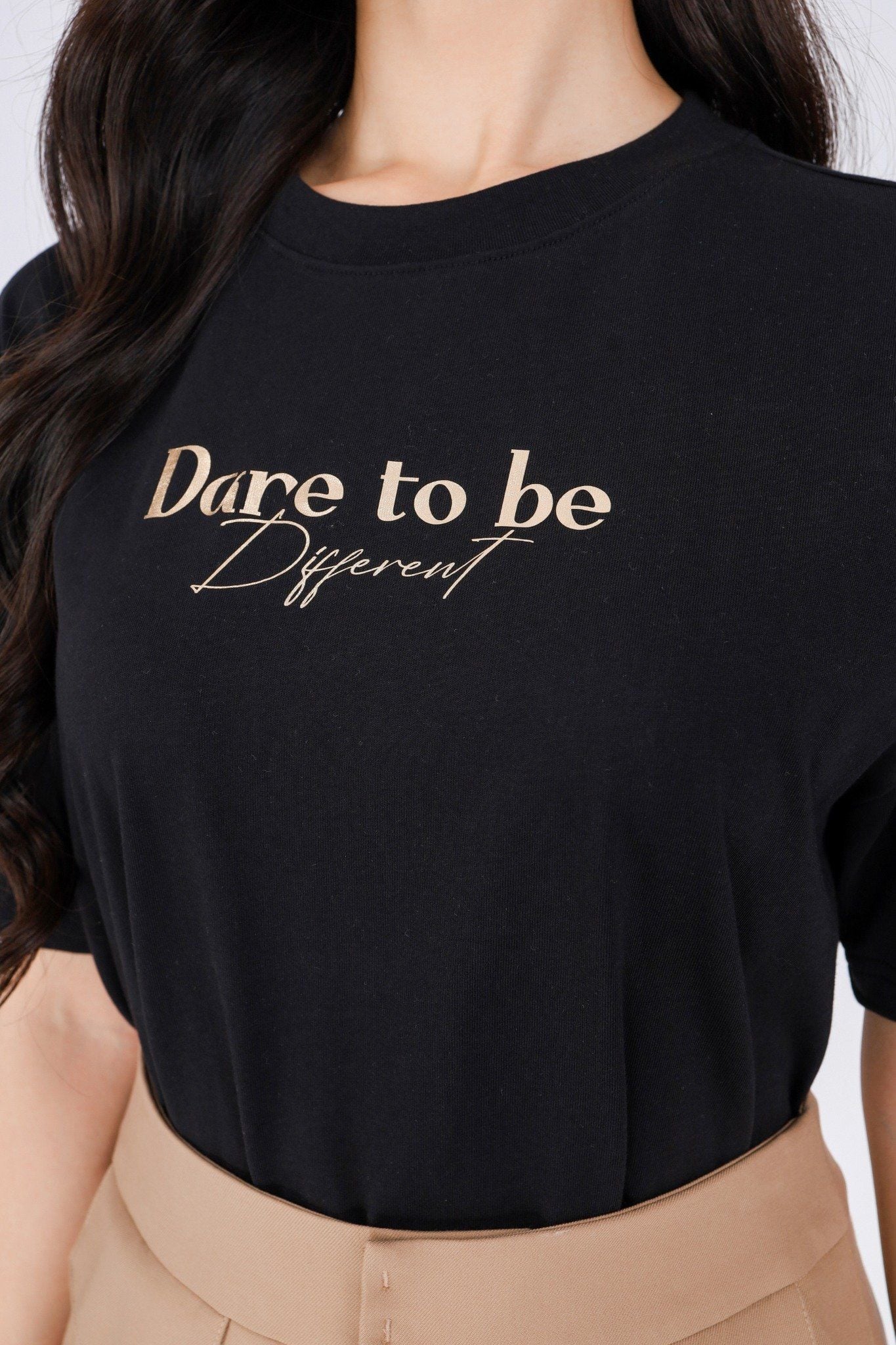 FAT3385 - Áo thun dạo phố vải cotton dáng suông cổ tròn thân phối hình in trang trí - PANTIO