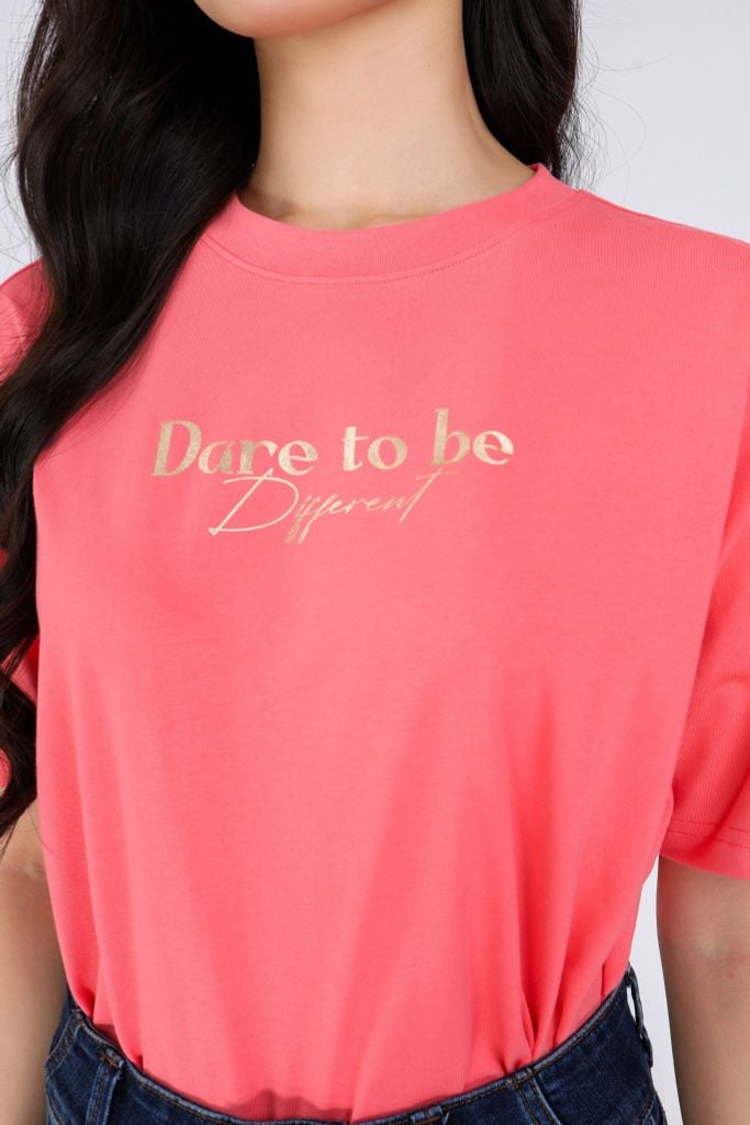 FAT3385 - Áo thun dạo phố vải cotton dáng suông cổ tròn thân phối hình in trang trí - PANTIO