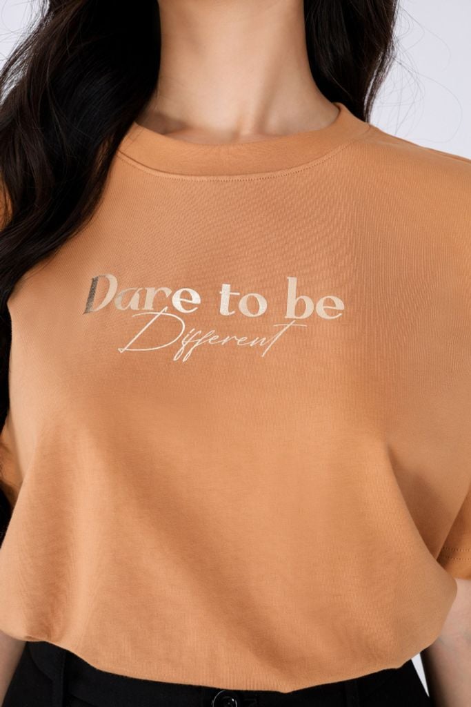 FAT3385 - Áo thun dạo phố vải cotton dáng suông cổ tròn thân phối hình in trang trí - PANTIO