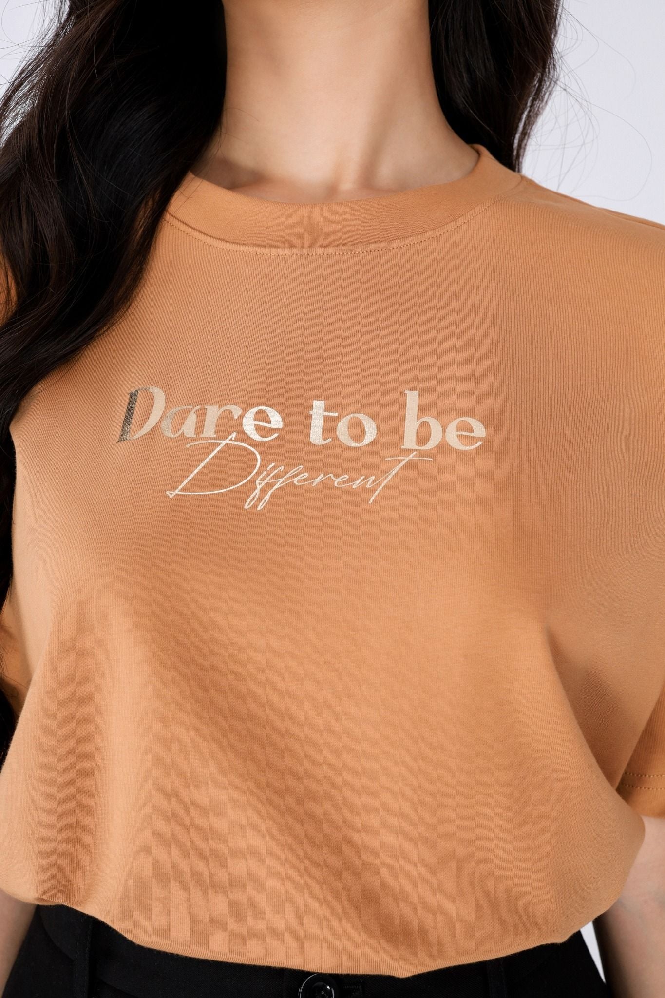 FAT3385 - Áo thun dạo phố vải cotton dáng suông cổ tròn thân phối hình in trang trí - PANTIO