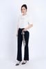 FQB174 - Quần Jean cao cấp vải Denim dáng loe ống vẩy kèm dây vải tạo kiểu - PANTIO