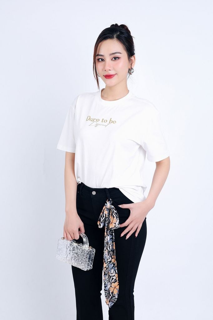 FQB174 - Quần Jean cao cấp vải Denim dáng loe ống vẩy kèm dây vải tạo kiểu - PANTIO