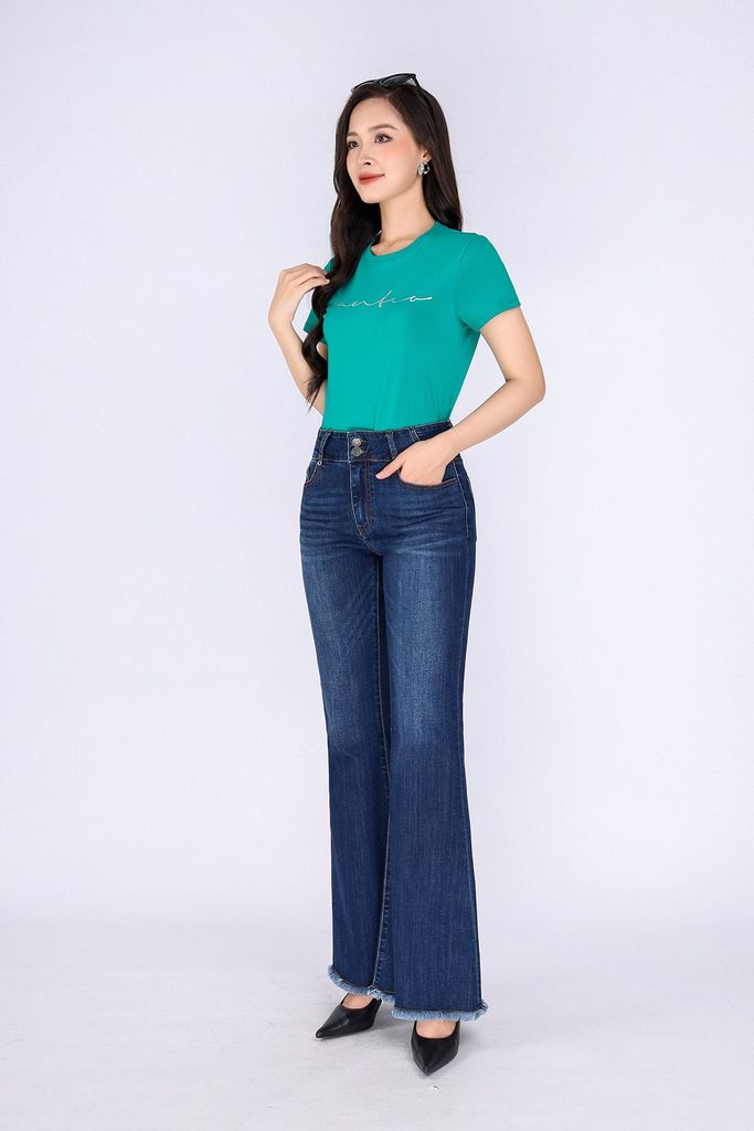 FAT3386 - Áo thun dạo phố vải cotton dáng suông cổ tròn thân phối hình in trang trí - PANTIO